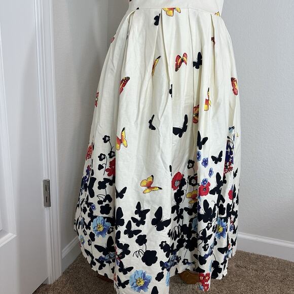 Bella Poque Dress 2XL Butterfly Floral Pockets A-line Cottagecore Rockabilly VTG - Picture 6 of 14